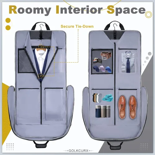 Vista 3 de Golkcurx Garment Bags for Travel, Large Suit bags for Men Women Travel with Shoulder Strap, Foldable Carry On Garment Bag Gifts for Business Trip