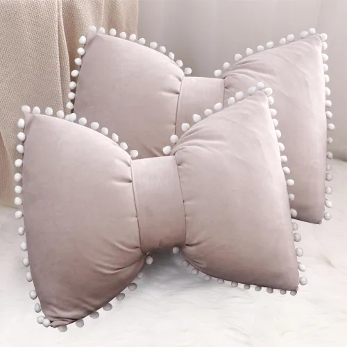 Vista 13 de 14x20 Fundas de almohada decorativas con pompones y lazos de terciopelo para habitación, cama, sofá, sofá cama, azul x2