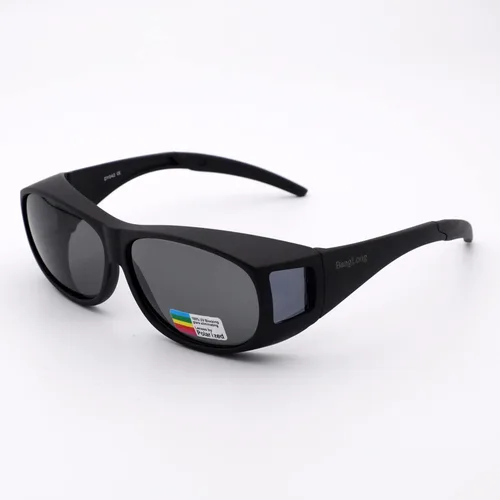 Vista 6 de BangLong Gafas de sol polarizadas con protección UV para hombres y mujeres, Negro