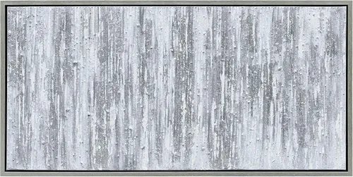 Vista 25 de Empire Art Direct Arte abstracto para pared, lienzo pintado a mano con textura por Martin Edwards, marco negro, 24 x 48 pulgadas, goteo nevado 1