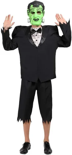 Vista 2 de FantastCostumes Disfraz completo de Frankenstein de monstruo de Halloween para hombre