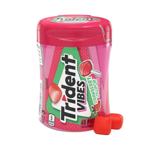 Vista 29 de Trident Vibes SOUR PATCH KIDS Redberry - Goma de mascar sin azúcar, botella de 40 piezas (paquete de 2)