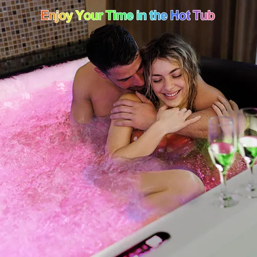 Vista 8 de Luces de piscina para piscina sobre el suelo, luces LED sumergibles recargables subacuáticas con control remoto, IP68 impermeable, luz de piscina