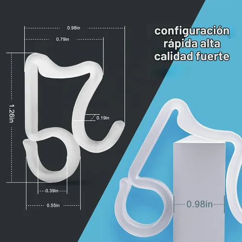 Vista 2 de Clips de canalón para colgar luces al aire libre, plástico translúcido, 100
