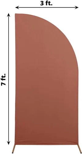Vista 244 de Efavormart - Juego de 4 fundas de elastano beige para arco de media luna, fundas de telón de fondo Chiara de 2.5 pies a 7 pies para escenarios