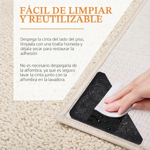 Vista 4 de Songrey - Pinzas de esquina para alfombras para suelos de madera dura, 8 Negro