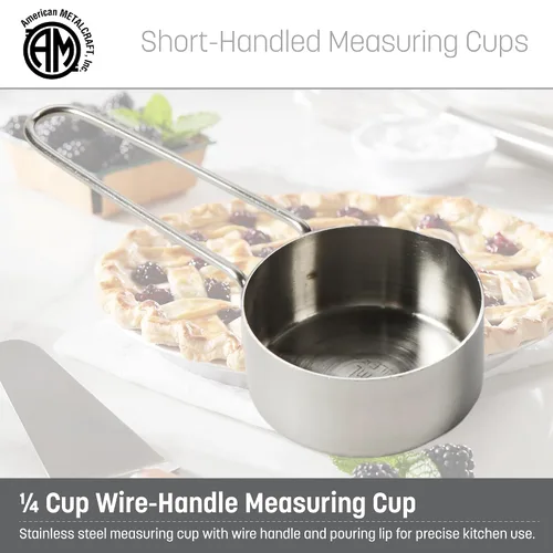 Vista 2 de American METALCRAFT, Inc. 1/4 taza medidora de acero inoxidable, 1/4 taza, plata, MCW14