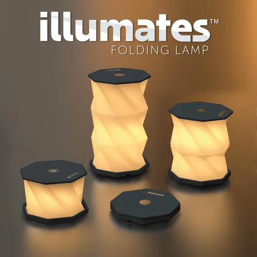 Vista 7 de Origami - Lámpara de escritorio LED plegable expandible – USB recargable y portátil – Luz de control táctil regulable con altura ajustable de hasta