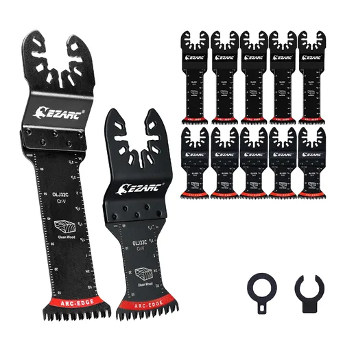 Vista 14 de EZARC Japanese Tooth Oscillating Saw Blade, 5 PCS Arc Edge Oscillating Multitool Blades Clean Cut for Wood, Plastic (Pack of 2)
