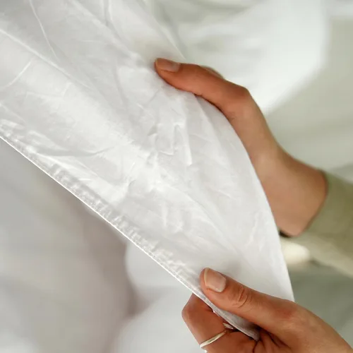 Vista 4 de Perú Pima – Juego de sábana de cama de 285 hilos – 100 % algodón peruano Pima – De percal Blanco