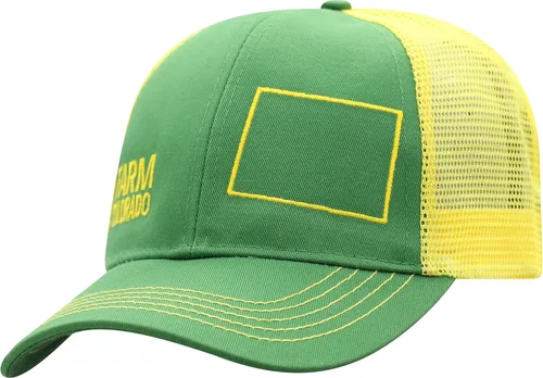 Vista 123 de John Deere Gorra de béisbol con logotipo y malla trasera con contraste, para hombre