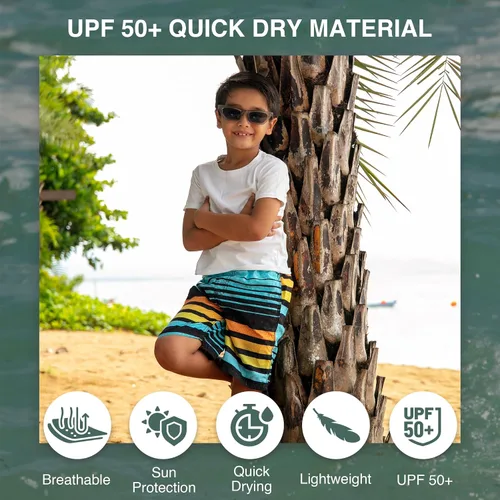 Vista 2 de Kanu Surf - Traje de baño para niño Echo, de secado rápido, UPF 50+