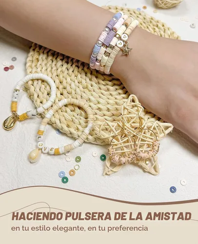 Vista 7 de ClaBead Kit de 6300 cuentas de arcilla para hacer pulseras para adultos, 24 colores, cuentas de arcilla de 0.236 pulgadas para hacer joyas