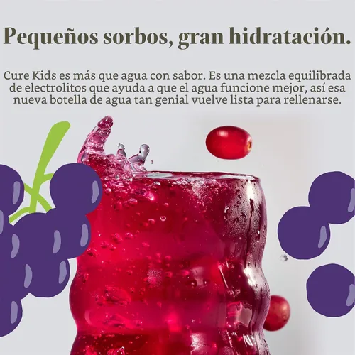 Vista 3 de Cure Hydration - Bebida electrolítica en polvo para niños, uva clásica, 14