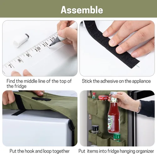 Vista 3 de SWISSELITE Mini organizador para nevera, almacenamiento sobre el refrigerador con 18 bolsillos, organizador colgante impermeable para dormitorio
