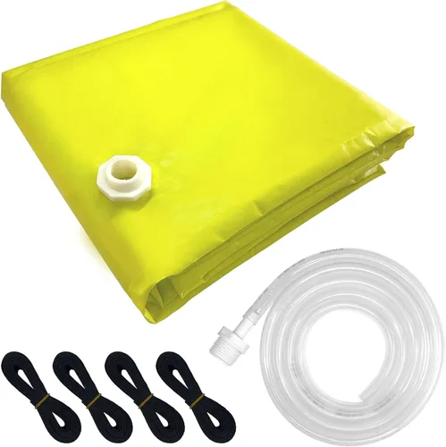 Vista 7 de Lona desviadora de fugas con manguera, desviador de fugas de techo de 3 x 3 pies con manguera, atrapador de fugas de agua de techo resistente