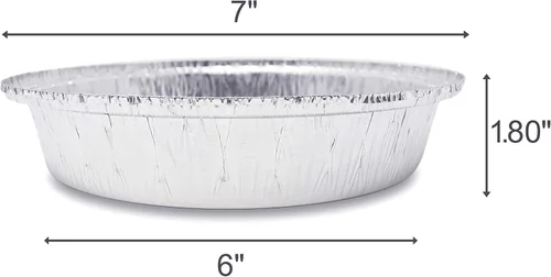 Vista 4 de Paquete de 60 sartenes redondas de aluminio prémium de 7 pulgadas con tapas de cúpula de plástico, lata de aluminio desechable para asar, hornear
