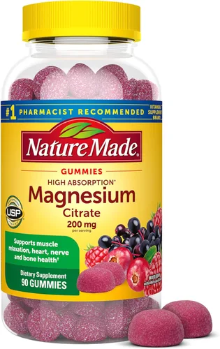 Vista 10 de Nature Made - Gomitas de citrato de magnesio de alta absorción, 200 mg por porción, suplemento de magnesio para el apoyo de músculos, nervios