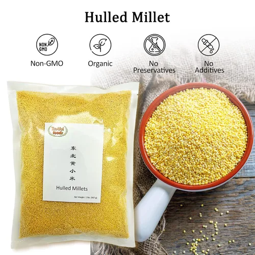 Vista 5 de Zestful Foods Mijo descascarado, grano de mijo, semillas de mijo, harina de mijo sin gluten, grano entero, orgánico, 2 libras