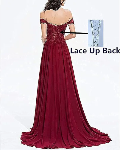 Vista 2 de Vestidos de dama de honor para mujer, vestido de fiesta con apliques de encaje, sin tirantes, vestidos de invitada de boda