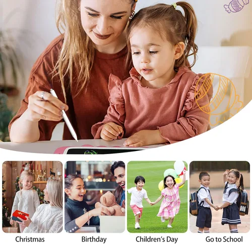 Vista 7 de Tableta de escritura LCD para niños, tablero de dibujo para niñas y niños de 2 a 6 años de edad de 12.5 pulgadas, juguetes educativos