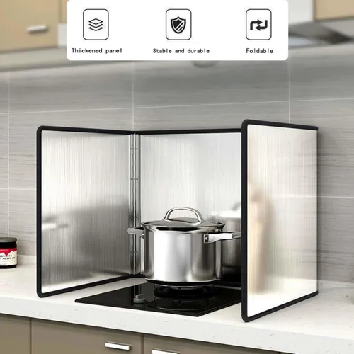Vista 3 de BILLAMB Protector contra salpicaduras de aceite, protector de cocina antisalpicaduras, pantalla de salpicaduras para sartén, protector