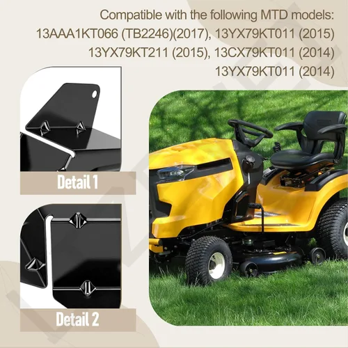 Vista 7 de 783-08547-0637 Cubierta de cinturón de cubierta negra (2 piezas) compatible con MTD/CUB Cadet 46" cubierta para XT1 XT2 LX46 LT46 LE 13AP79XT099
