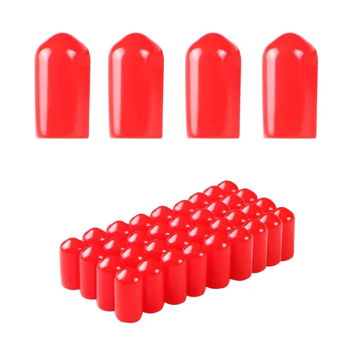 Vista 36 de Cubierta de tapa de extremo redondo de goma 0.08 pulgadas (0.079 in), protectores de rosca de tornillo de PVC flexible de tubería de tubería