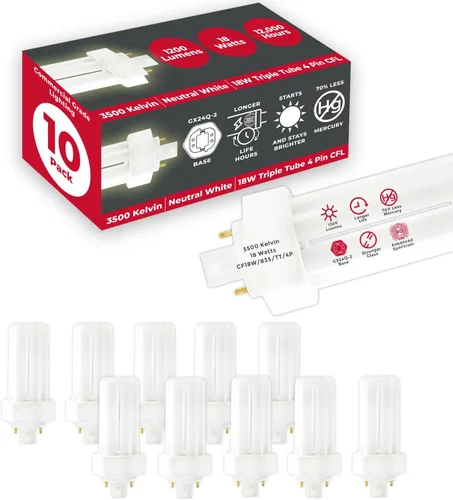 Vista 15 de GoodBulb Bombillas CFL de 13 W, base GX23 de 2 pines, 2700 K, blanco suave, 13 W, alto rendimiento, 800 lúmenes, bombillas fluorescentes compactas