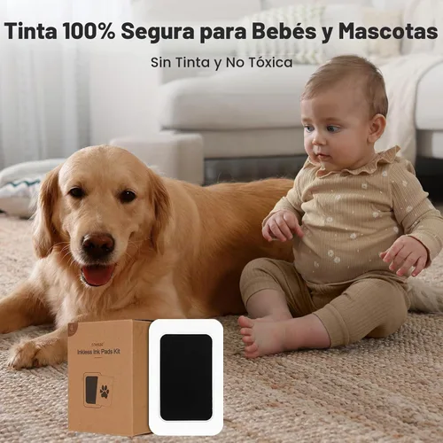 Vista 7 de Kit de huellas sin tinta para perros, gatos y bebés, kit de huellas de manos de bebé y nariz de perro de tacto limpio, kit de huellas de perro sin
