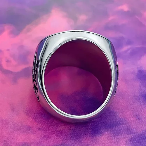 Vista 7 de EZUY GNAY Anillo de lobo para hombre, joyería de acero inoxidable, anillo vikingo, anillo de moda, cazador, cabeza de lobo, regalo para hombres