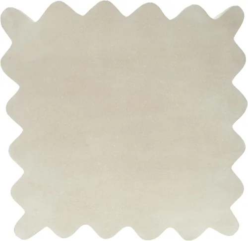 Vista 6 de SSLin - Mesa auxiliar ondulada de color marrón antiguo, mesa auxiliar de óxido de magnesio totalmente montada, para sala de estar