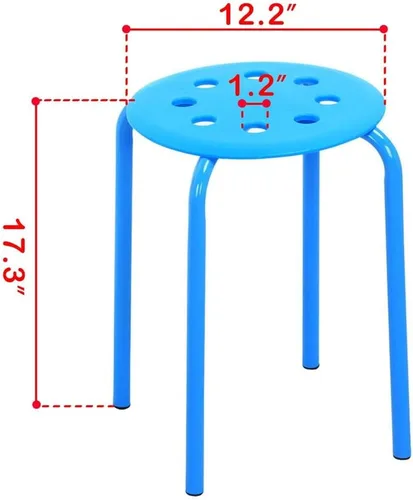 Vista 2 de Yaheetech Taburetes apilables de 17.3 pulgadas, juego de 5 taburetes de bar apilables industriales para interiores y exteriores, decoración