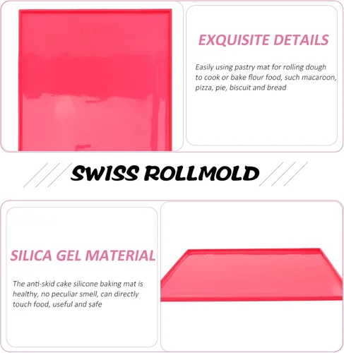Vista 4 de ULTECHNOVO Antiadherente de silicona para hornear Mat Easy Clean Swiss Roll Pad Cake para masa rodante