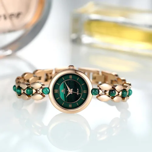Vista 2 de Relojes para mujer, reloj de enfermera, impermeable, para mujer, pulsera de muñeca, simple, dorado, elegante, impermeable, reloj de cuarzo