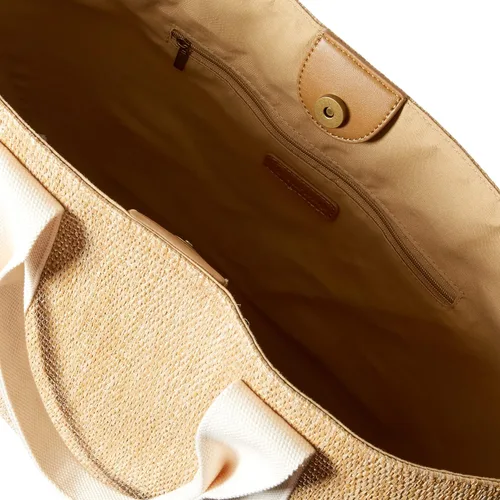 Vista 5 de The Drop Tracy Large Canvas Detail Straw Tote