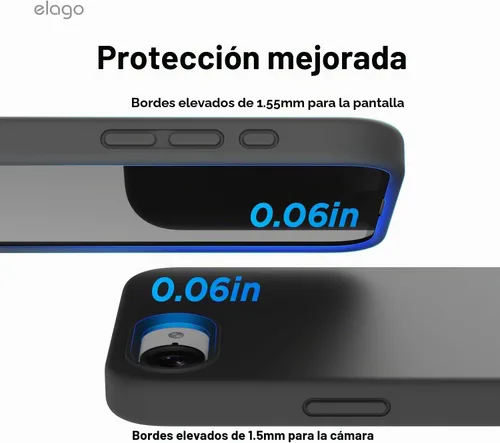 Vista 4 de elago Funda de silicona líquida prémium para iPhone 17e y iPhone 16e, color Negro