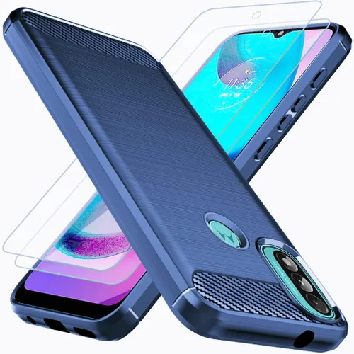 Vista 8 de Osophter Funda para Moto E20 con 2 unids Protector de pantalla de absorción de golpes Flexible TPU Caucho Protector de teléfono celular
