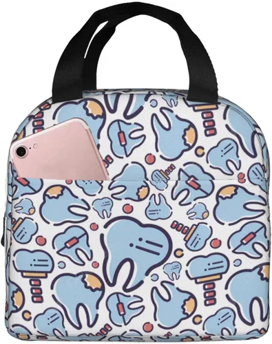 Vista 14 de Lonchera para dentistas, higienista dental, bolsa de almuerzo linda, bolsa de almuerzo aislada, para mujeres, hombres, trabajo, campamento, viajes