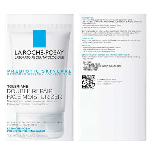 Vista 9 de La Roche-Posay Toleriane Double Repair Face Moisturizer, Daily Moisturizer Face Cream with Ceramide & Niacinamide for All Skin Types, Immediate