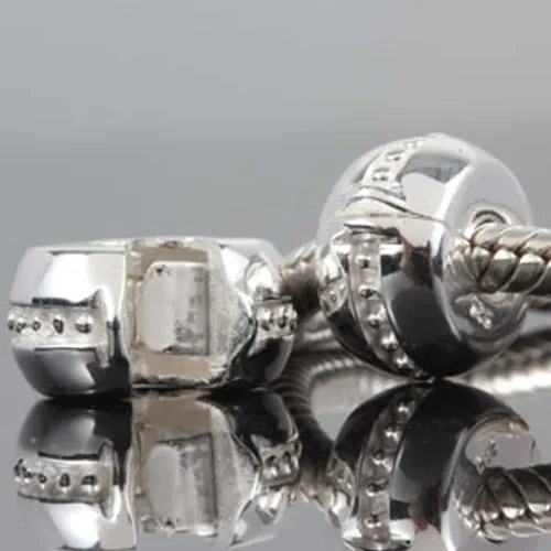 Vista 2 de Abalorio de clip de plata de ley 925 para pulseras.
