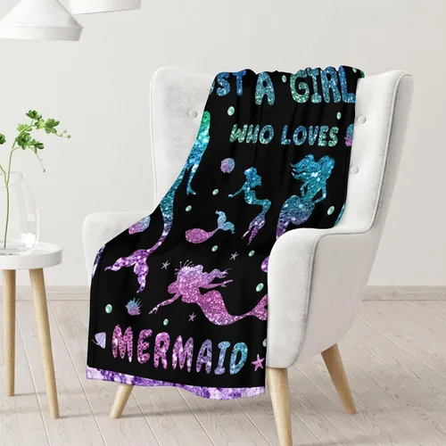 Vista 2 de Mercuryelf Manta de sirena suave, mullida y cálida, 30 x 40 pulgadas, manta pequeña para regazo y cuna, regalo para los amantes de las sirenas