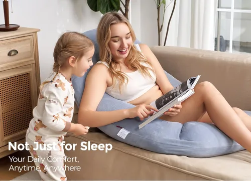 Vista 6 de Momcozy Almohada de embarazo para dormir - Dreamlign U Pro Almohada de maternidad