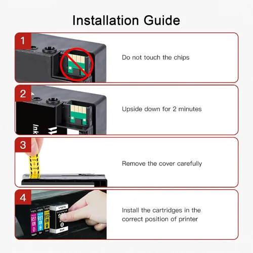 Vista 4 de Combo de cartuchos de tinta 950XL y 951XL, paquete de 5 piezas de repuesto para cartuchos de tinta HP 950XL 951XL para impresoras HP Officejet Pro