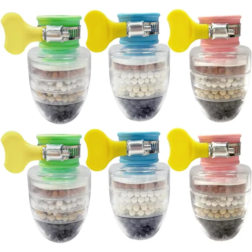 Vista 9 de 3 piezas de filtro de agua para grifo, filtros de cartucho de carbón activado de 6 capas, reemplazos de filtro de agua para grifo para fregadero