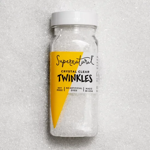 Vista 6 de Supernatural Twinkles - Azúcar lijadora, sin colorantes, hecho por mamás, vegano, 3 onzas Clear sanding sugar sprinkles for cookies, muffins, hot