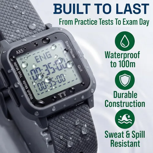 Vista 8 de ACT - Reloj de pulsera digital silencioso y fácil de usar, con sección preprogramada para ACT y marcador para monitorear el tiempo transcurrido