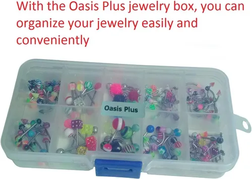 Vista 3 de Oasis Plus Balala Sin Duplicados 110 PCS Joyería Corporal Piercing Barbell Ceja Ombligo Vientre Lengua Labio Barra Cartílago Nariz Septum Anillos 22