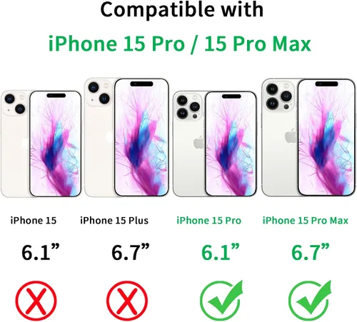 Vista 2 de Compatible con iPhone 15 Pro/iPhone 15 Pro Max, protector de lente antiarañazos, protector de lente de vidrio templado 9H, protector de pantalla