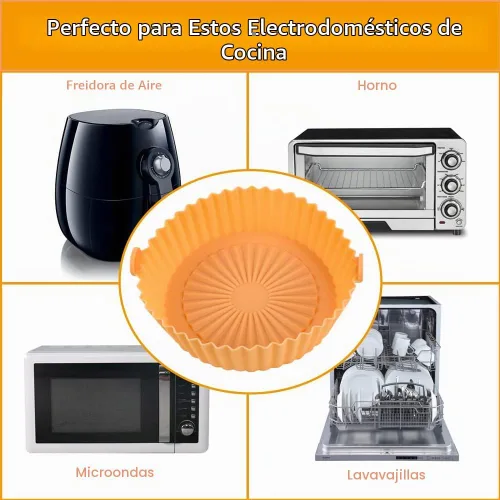 Vista 5 de Forros de silicona para freidora de aire de 2 cuartos de galón, paquete de 2 forros de silicona reutilizables para freidora de aire de 2 cuartos